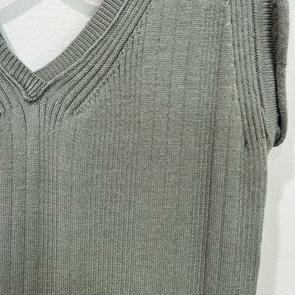 Daily Practice Anthropologie Ribbed Midi Dress Size S Sage Green Minimal Chic - Picture 6 of 12